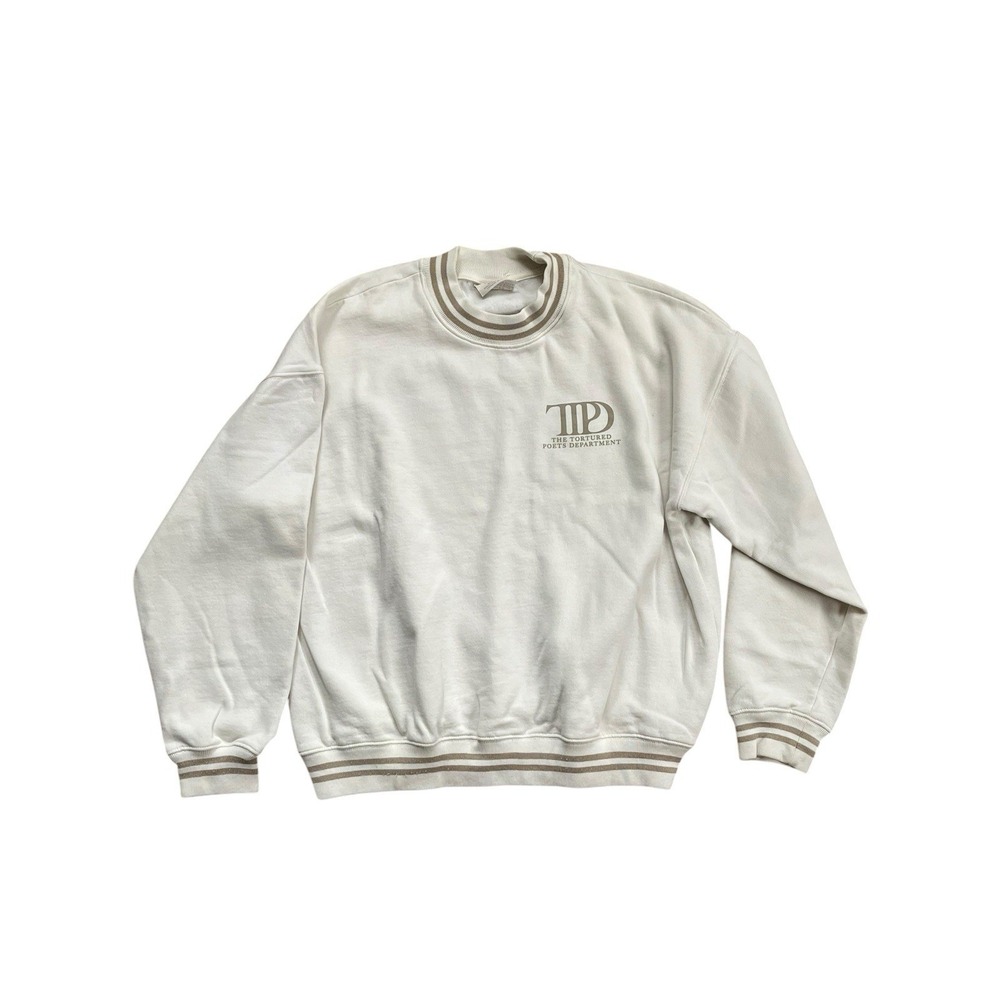Taylor‎ Swift The Tortured Poets Department White Sweatshirt Size Medium TTPD